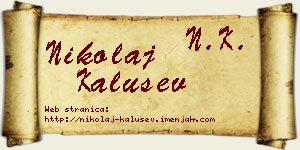 Nikolaj Kalušev vizit kartica